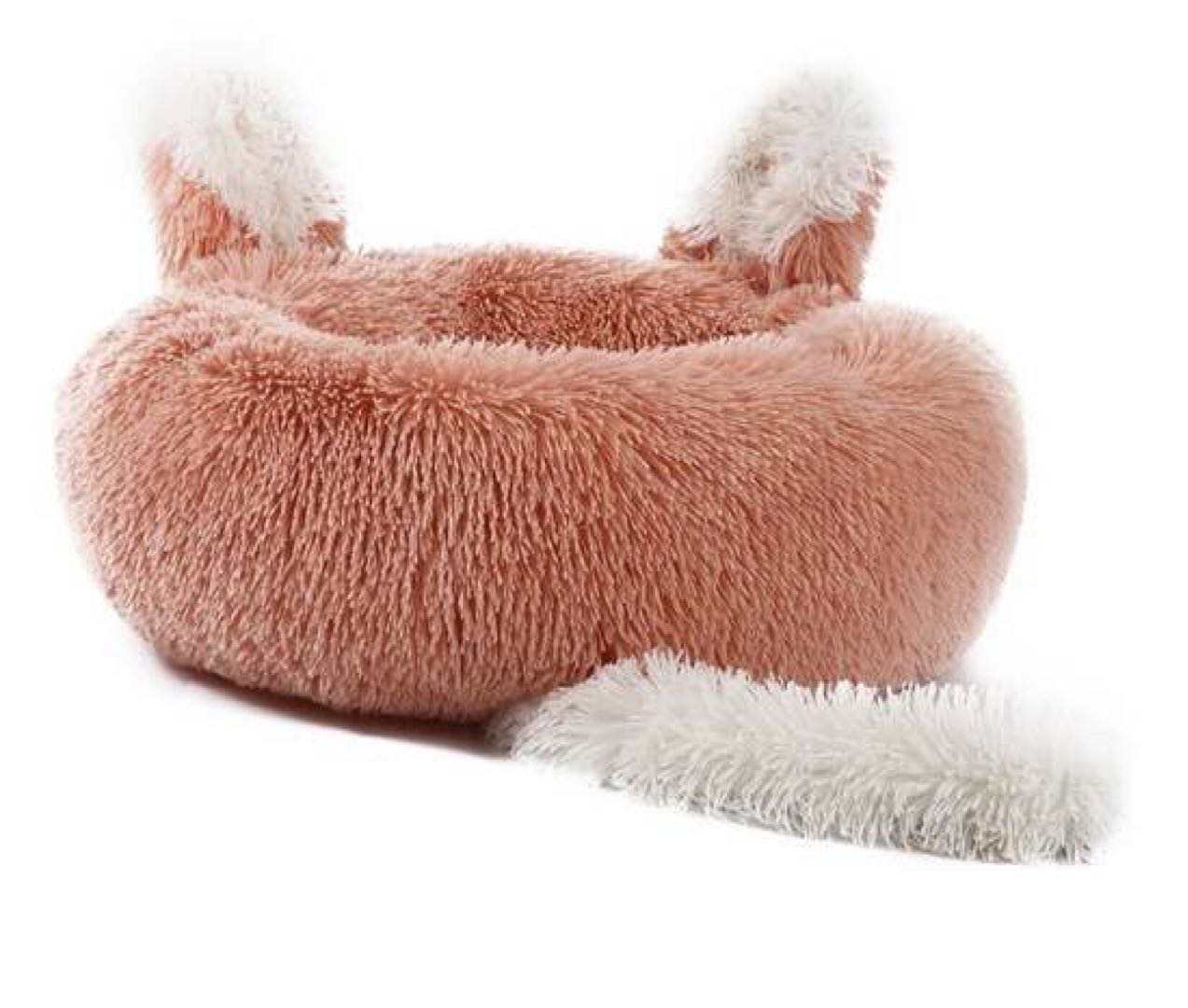 Plush Pet Bed with Ears and Tail